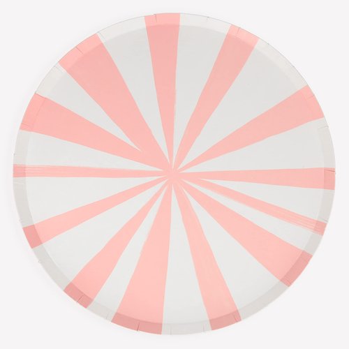 Meri Meri Striped Paper Plates, Pack of 8 Disposable Plates in a Range of Fun, Bright Colors and 2 Sizes (Side & Dinner), Versatile for All Your Events