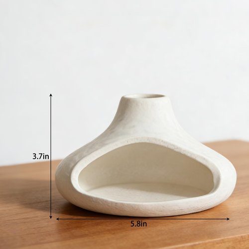 Palo Santo Holder, Incense Holder for Sage, Wood Sticks, Cones, Incense Burner Ceramic Mini Chimney for Meditation Yoga, Ash Catcher Room Home Decor(White)