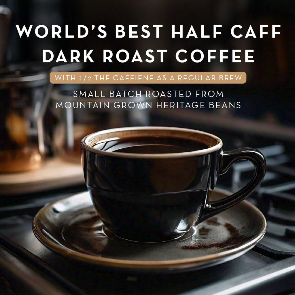 World's Best Half Caff Dark Roast Coffee Pods - 100% Arabica | 100 Single Serve Pods for Keurig