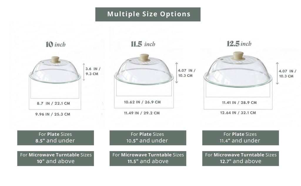 OEC Lighter Weight Tempered Glass Microwave Splatter Cover - 12.5 inch (Inner Diameter 11.4”) - Heat-Resistant - Durable Glass Lid with Vent, Silicone Knob, Dishwasher Safe, 100% Food Grade - BPA Free