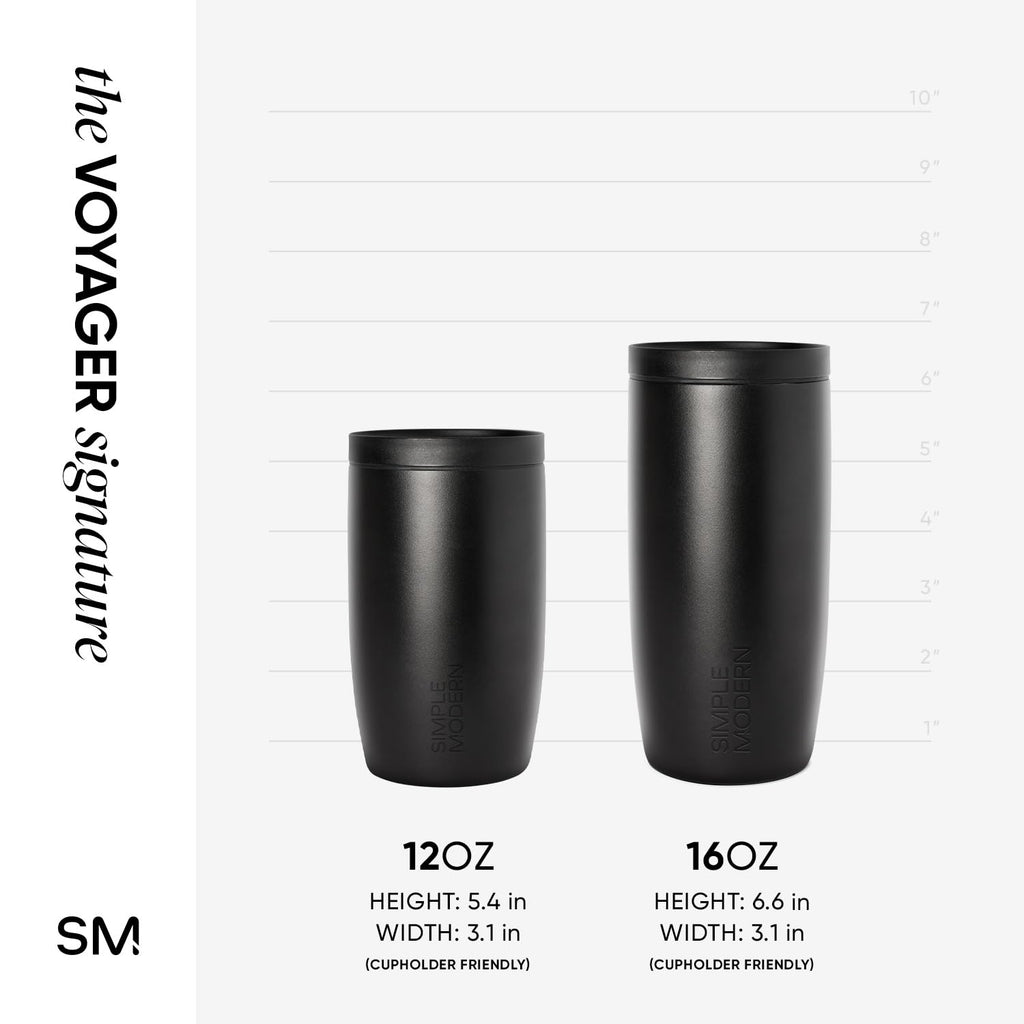 Simple Modern Travel Coffee Mug Tumbler with 360° Lid | Ceramic-Lined Insulated Stainless Steel Cold Brew Iced Coffee Cup Thermos | Gift for Women Men Her Him | Voyager Signature | 16oz | Saffron