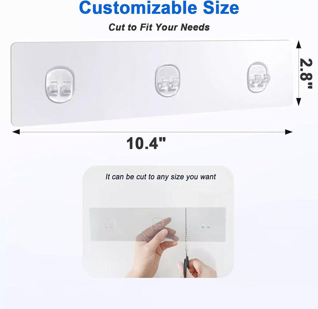 Skiennix Shower Caddy Adhesive Hooks - Strong No-Drill Replacement for Kitchen & Bathroom | 4 Packs