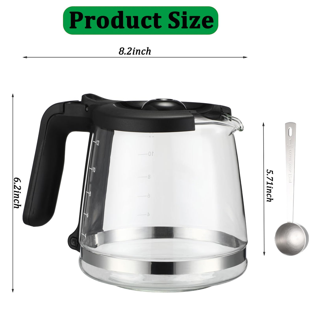 Mascepwise 12 Cup Coffee Maker Carafe Replacement Pot Compatible with, 12 Cup Glass Pot Replacement Coffee Carafe Replace Part# RF, LM, PC and SC Series