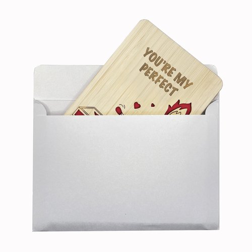 VANSUN Wooden Valentine’s Day Card for Couples, You’re My Perfect Match Wooden Love Card, Engraved Romantic Anniversary Card,Birthday for Boyfriend Girlfriend Husband Wife
