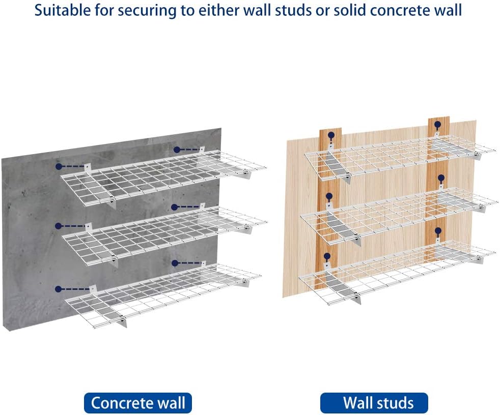 Ultrawall Heavy-Duty Wall Shelving Unit - 2-Pack 2x4ft Floating Shelves | Max Load 400lb, White