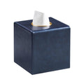 MEIBOOCH Square Tissue Box Cover, Luxury PU Leather Tissue Holder with Magnetic Closure (Navy Blue)