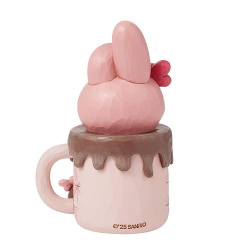 Enesco Sanrio by Jim Shore My Melody in Hot Cocoa Cup Personality Pose Figurine- Stone Resin Hand Painted Crafted Collectible Hello Kitty Figurines Home Decor Statue, 5 Inch