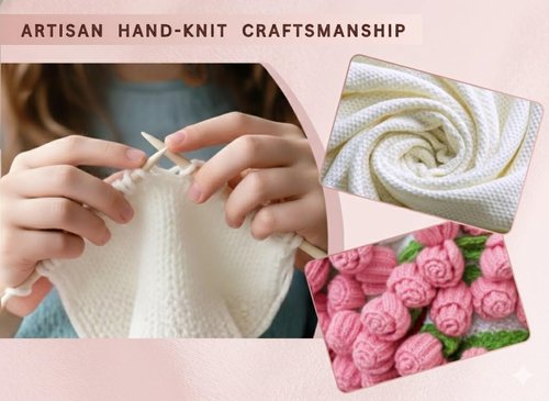 SST Bouquet Blanket, Crochet Rose Flowers Blanket Bouquet with Gift Bag for Valentine’s Day, Wedding, Mother’s Day, Birthday, Home Decor Gift for Her, Mom, Women