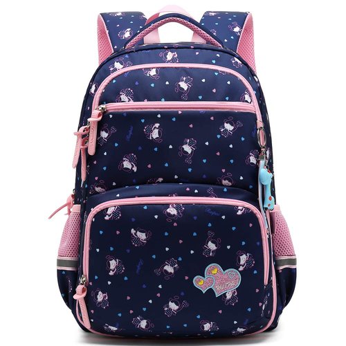 MIFULGOO Kids Girls School Backpack with Chest Strap Princess Cute Big Elementary Bookbag (Medium, Royalblue)