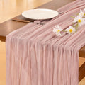 **Socomi 15-Piece Pink Cheesecloth Table Runner Set - Rustic Boho 120-Inch for Weddings & Events**