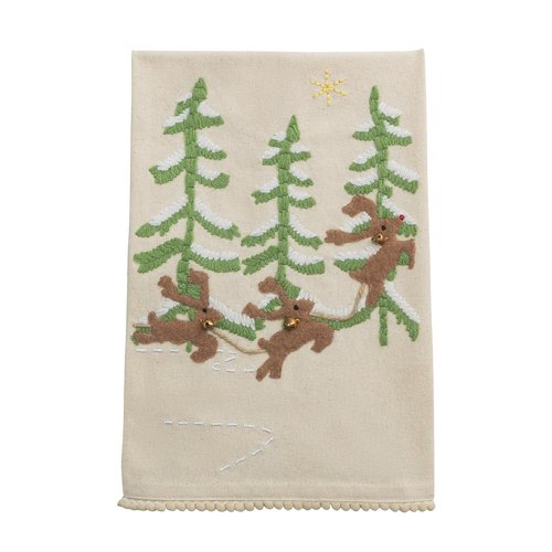 Mud Pie Christmas Santa Sleigh Towel Set