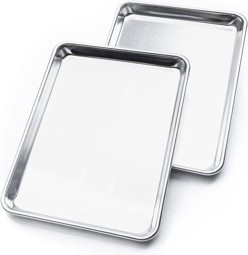 KITCHENATICS Nonstick Baking Sheets - Heavy Duty Aluminum Half Sheet Pans, 13.1" x 17.9", Set of 2