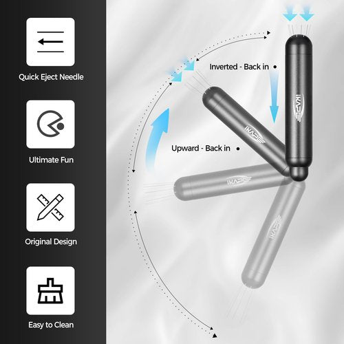 IKAPE Retractable Coffee WDT Tool, One-Press Release Espresso Stirrer Distribution Tool, 0.4mm 8 Adjustable Needles, Even Coffee Grounds Distribution with Stand & Extra Needles