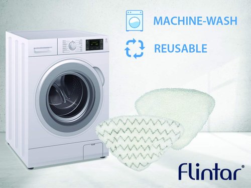 Flintar Replacement Steam Mop Pads, Compatible with Bissell PowerEdge and PowerForce Lift-Off Steam Mop 2078, 2165, 20781 Series Mop Pads Refill, 4-Pack (2 Soft + 2 Scrubby)