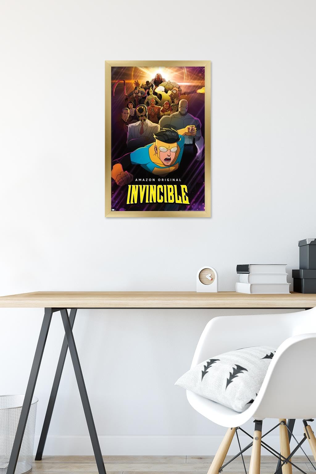 Invincible - Purple One Sheet Wall Poster, 22.4L" x 14.7W", Gold Framed Version