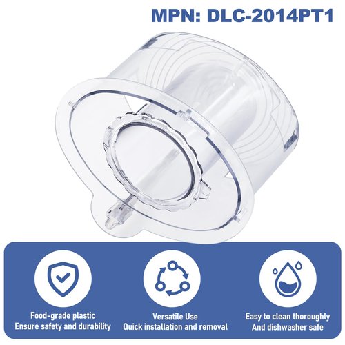 14-cup Large Pusher DLC-2014PT1 and Small Pusher DLC-2014SPT1-1, Compatible 4 Locking Tabs DLC-005AGTXT1 Bowl and DFP-14NWBCT1X Cover, Food Processor Parts Replacement Fits DFP-14 DLC-2014
