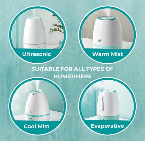 24 pack Humidifier Cleaning Tablets Diffuser Cleaner for Stains Residue & Mineral Deposits Improves Mist Flow & Device Care Simple Drop In Formula