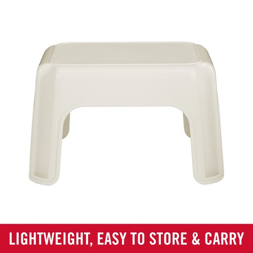 Rubbermaid Roughneck Step-Stool Bisque Lightweight Holds up to 300 pounds Ideal for Kitchen-Bath Skid-Resistant