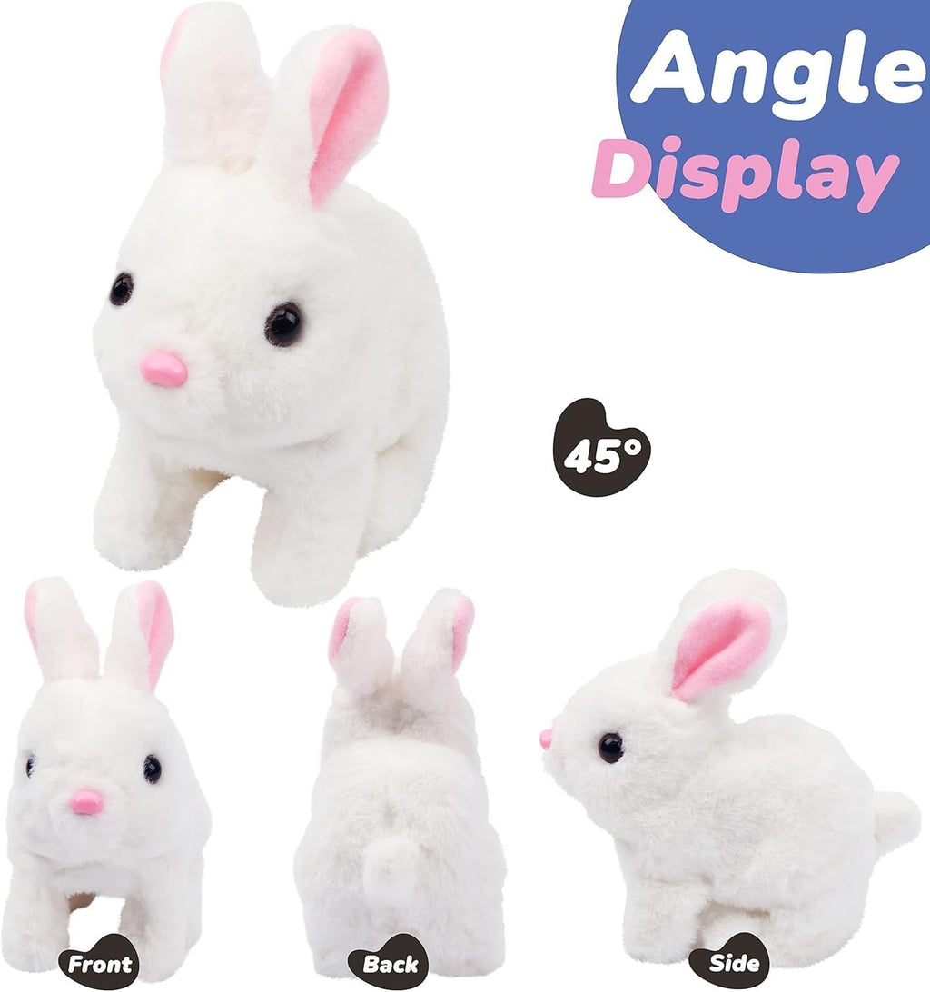Vitality Bliss Plush Bunny Toy - Realistic Interactive Rabbit with Wiggle Ears & Twitching Nose | Brown