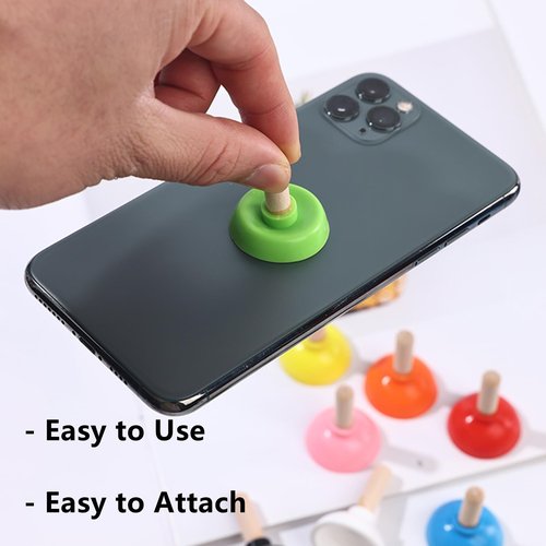 6 Pcs Tiny Toilet Plunger Shape Phone Holder Mini Sucker Stand for Supporting Cellphone, Moblie Phone, PSP