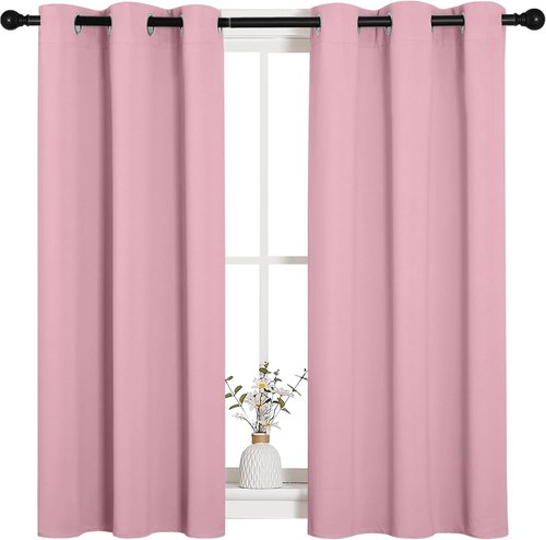 NICETOWN Blackout Curtain Panels - Thermal Insulated Draperies in Crystal Pink | 34"x45" (1 Pair)