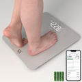 O'CARE Smart Scale for Body Weight and BMI Weighing,High Accuracy Digital Bathroom Scale with LED Large Display,Smart APP Sync Weight Scale 440lb (Silver)