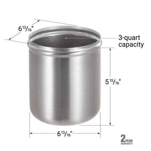Server Products 3-Quart Jar Container For Condiments Sauces or Heated Toppings, Stainless Steel, Model 94009, Compatible Products Models 82060 and 81230