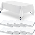 Jecery 30 Pack 60x126 Inch White Rectangle Tablecloth Plastic Table Cloths for 8 Foot Rectangle Tables Waterproof Stainproof Table Cover Bulk for Birthday Wedding Banquet Outdoor Party