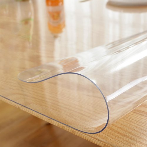LovePads Clear Table Cover Protector, 40 x 108 Inch 2mm Thick Plastic Table Cover, Table Protector for Dining Room Table, Waterproof Dresser Cover Top for Kitchen, Coffee, Writing Desk