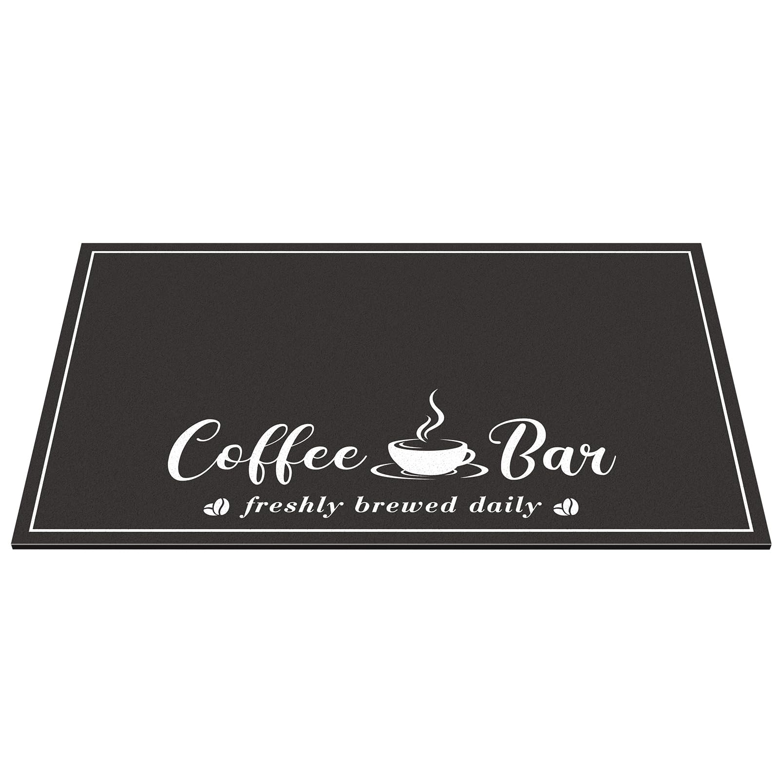 CooRug Absorbent Coffee Mat, Fashion Dish Drying Mat for Kitchen Counter Coffee Bar Accessories Espresso Machine Dish Rack 16" x 24" Black