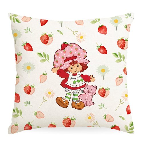 Cute Strawberry Pillow Covers Kawaii Accessories Strawberry Pillow Case Throw Pillow Covers Decorative Pillowcase Cushion Cover with Car Couch Sofa Chair Bed Living Room 18x18 Inch