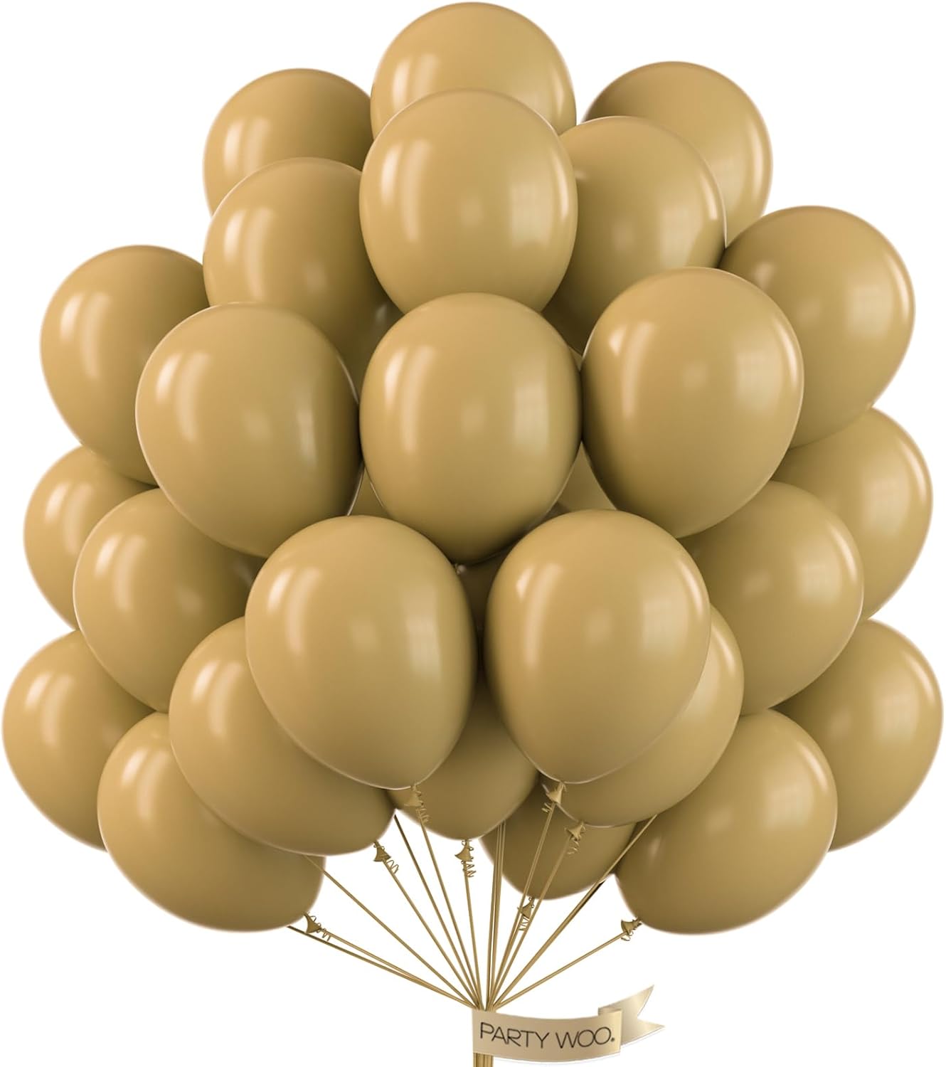 PartyWoo Tan Balloons - 100 Pcs 12 Inch Light Brown Latex Balloons for Weddings & Events