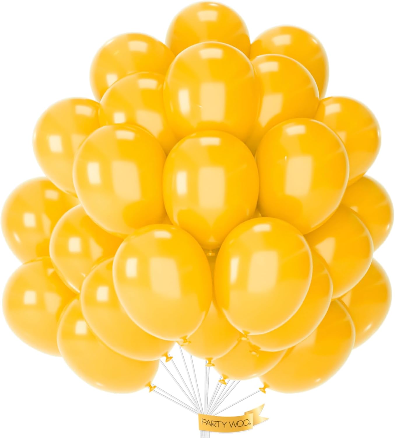 PartyWoo Mustard Yellow Balloons - 50pcs 12 Inch for Birthday, Graduation & Baby Showers