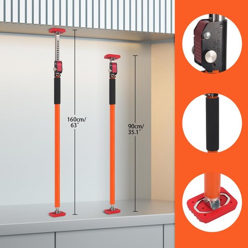3rd Hand Adjustable Support System, Adjustable Cargo Bar for Pickup Truck Bed, and Drywall - Extends from 35" to 63", 2 Pack Load-Bearing Capacity 264 lb (120 kg)