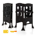 Costzon Toddler Tower, Foldable Kids Kitchen Step Stool w/Safety Rail, Height Adjustable Wood Standing Tower for Toddlers, Montessori Child Tower for Bathroom, Kitchen Counter