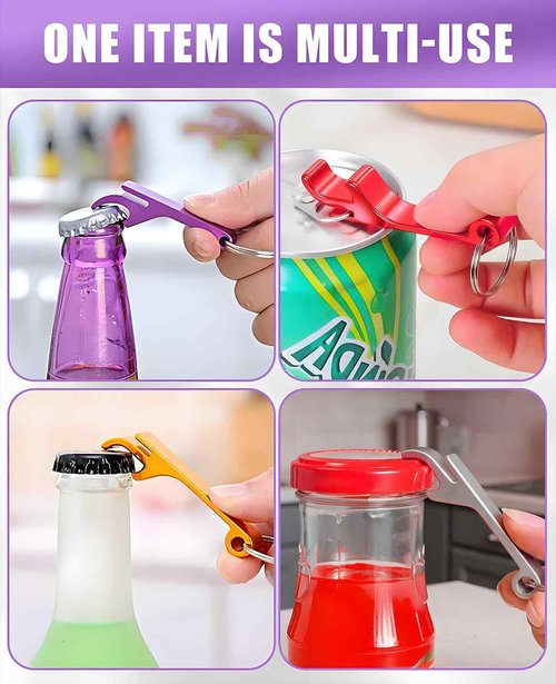 Gaahkai 18PCS 9 Colored Keychain Bottle Opener for Men, Small Key Chain Beer Opener