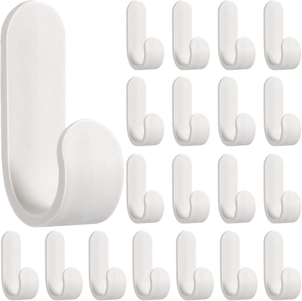 Yulejo Wall Hangers - Durable Plastic Adhesive Hooks for Towels, Jackets & Kitchenware (20 Pack)