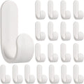 Yulejo Wall Hangers - Durable Plastic Adhesive Hooks for Towels, Jackets & Kitchenware (20 Pack)