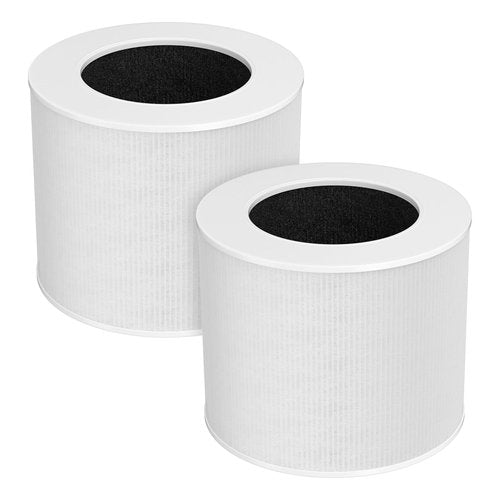 2-Pack Core Mini Air Purifier Replacement Filter Compatible with LEVOIT Core Mini Air Purifier, 3-in-1 True HEPA Filter, High-Efficiency Activated Carbon, Replace Core Mini-RF, White