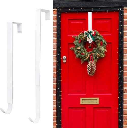 Adjustable Wreath Hanger by [Brand Name] - 15 to 25 Inches, Supports 20 lbs | Perfect for Christmas Decor (White)