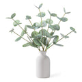 Artificial Eucalyptus Stems in Ceramic Vase, 14'' Fake Plants Greenery Stems for Home Decor Eucalyptus Plant for Bathroom Farmhouse Room Coffee Table Centerpiece Desk Shelf Faux Branches Decorations