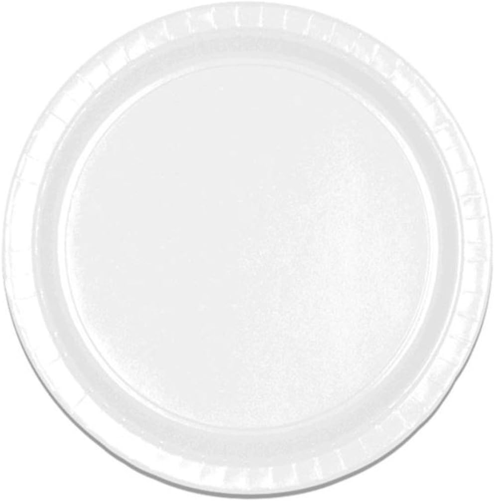 White Round Paper Dinner Plates - 9 Inch, 8 Count | Ideal for Parties, Showers & Special Occasions