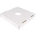 Box USA 40 or 50 Gallon Corrugated Cardboard Trash Can and Recycling Bin Lids with Hole (10-Pack) 18" L x 18" W x 3" H, White, Reusable and Disposable Garbage Lid for Parties and Outdoor Events