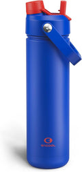 ENCOOL Insulated Water Bottle - Leak-Proof Stainless Steel with Straw | Keeps Drinks Cold for 24 Hours (26 oz, Beaucoup Blue)