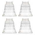 Ceiling Fan Light Covers, Glass Replacement Shades for Ceiling Fans, and Light Fixtures, Bell Shape Clear Glass with Decorative Hammered Finish. Hight 4.75” – Width 4.9” – Opening Fitter Size 2.25”.