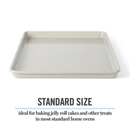 Martha Stewart Gallen 15 x 10 Inch Nonstick Carbon Steel Cookie Sheet – Cool Grey, Durable Bakeware for Even Baking and Easy Cleanup