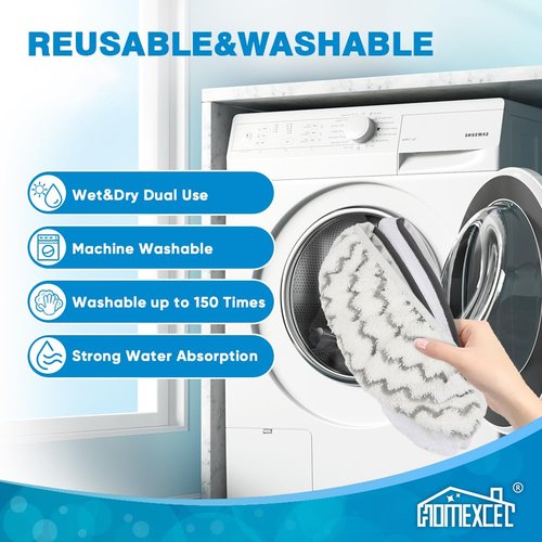 HOMEXCEL Steam Mop Replacement Pads Compatible with Bissell Powerfresh Steam Mop 1940 1806 1440 1544 Series, Model 19402 19404 19408 2685A 2075A 1940A 1940Q 1940T 1940W, Steam Mop Pads Refills, 4 Pack
