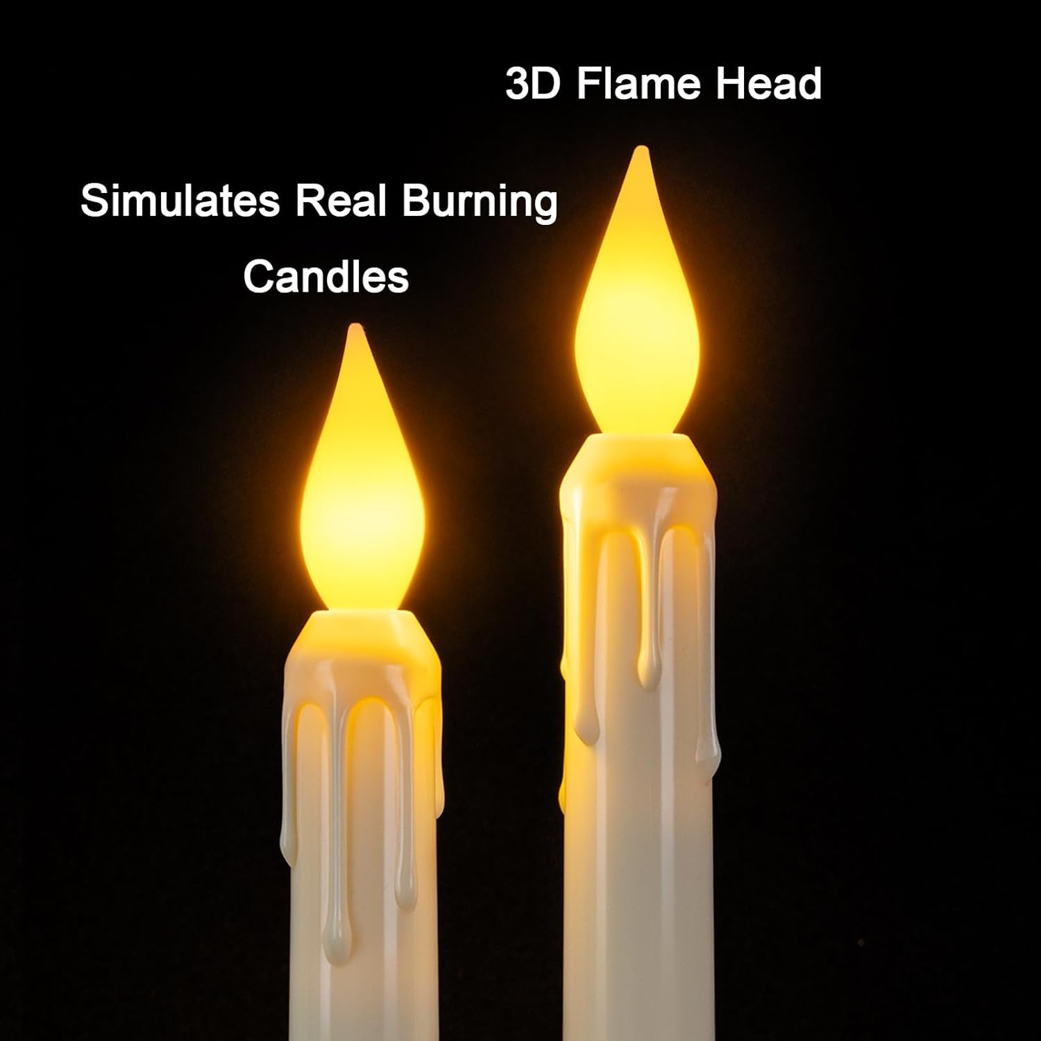 Skiennix 6 Pcs Sensor Window Candles - Flickering LED Lights with Suction Cups | Warm Yellow Glow for Holiday Decor