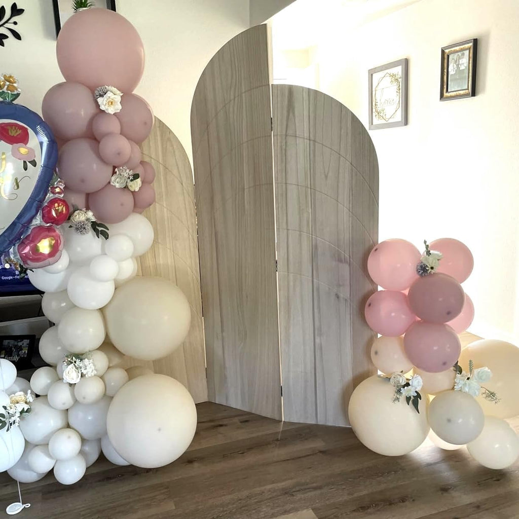 Skiennix Pink Beige Gold Balloon Garland Arch Kit - 109 Pieces Blush Pastel Balloons for Birthday & Wedding Decor
