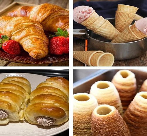 COMZPLIFE 12pcs Cream Horn Molds, Stainless Steel Cannoli Forms Tubes Kits, Baking Cones, Roll Horn Forms, Non-stick Baking Molds for Danish Pastry Lady Lock Form, Cream Roll, Croissant(Mix)